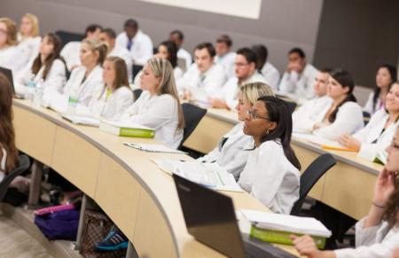 Pharmacy students in a lecture hall